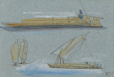 Boats on the Nile by Edward Lear